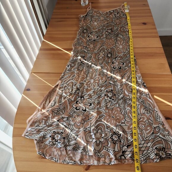 NK Imode Silk Blend Maxi Slip Dress Brown Floral Neutral - Picture 10 of 13